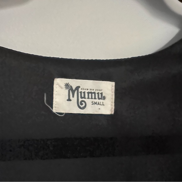 Show Me Your MuMu Black Embellished Bell Sleeve Mini Dress - Picture 4 of 5